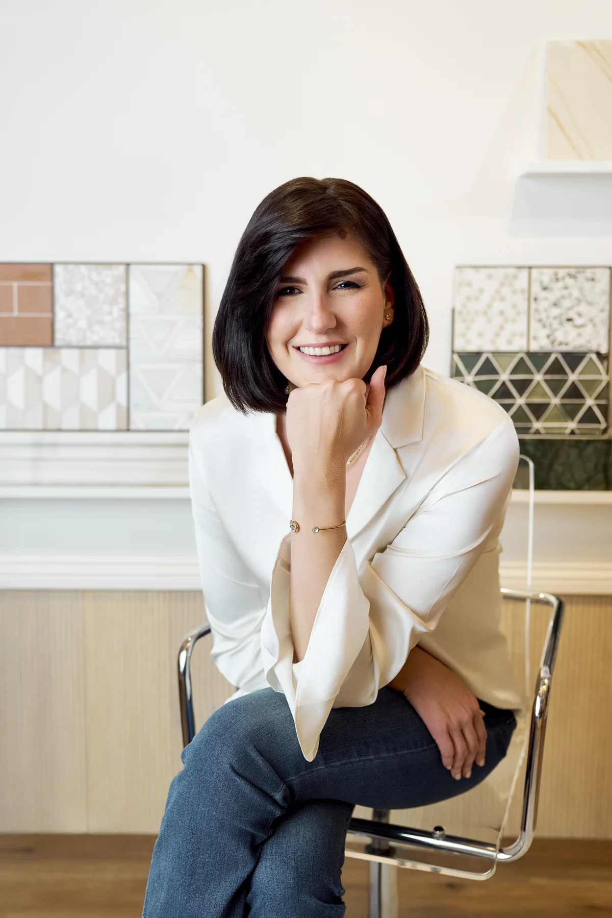 Brittany Hancock, founder and lead designer at B Home Design, in her Escondido design studio